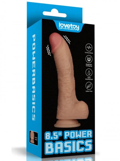Lovetoy 8.5” Vibrating Power Basics Cock Titreşimli Şarjlı Dildo 22cm Ek Resim