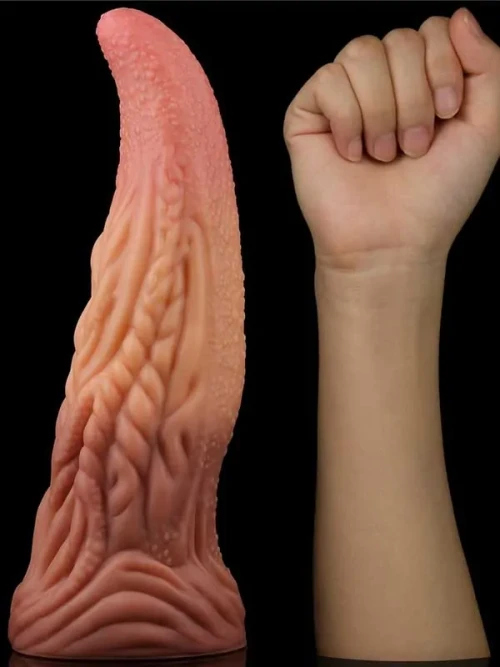 LoveToy Çift Katmanlı Platinyum Silikon Monster Dildo 25 cm 6