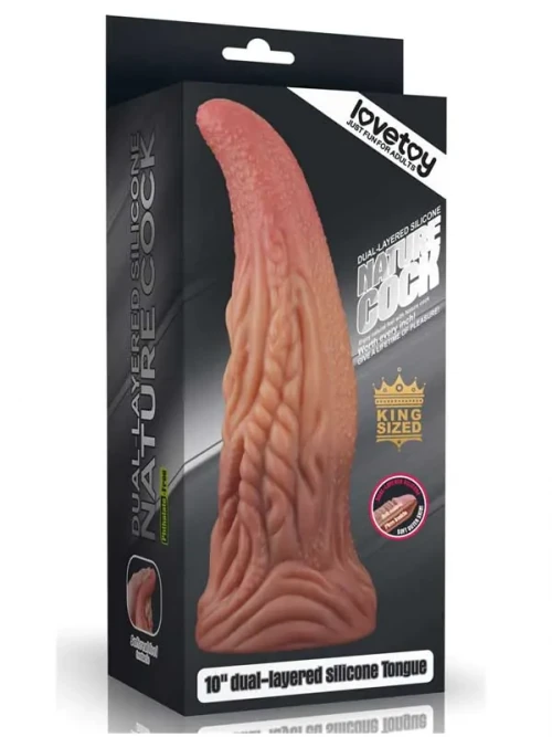 LoveToy Çift Katmanlı Platinyum Silikon Monster Dildo 25 cm Ek Resim