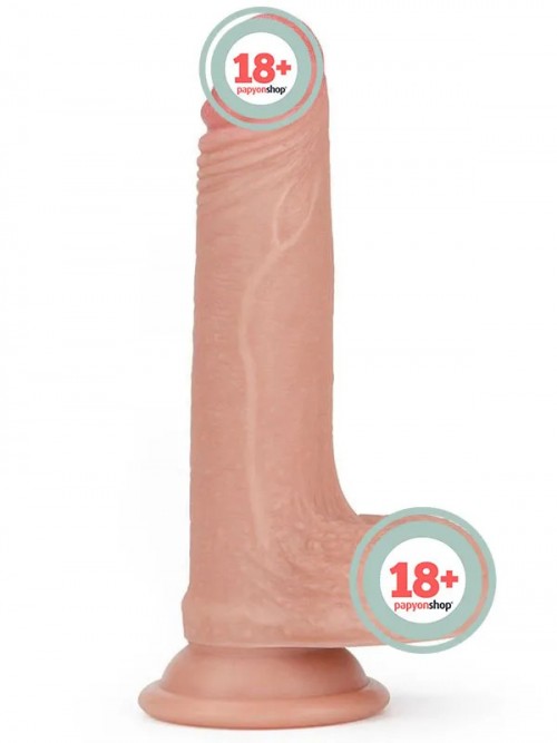 LoveToy Çift Katmanlı Platinyum Silikon Realistik Dildo 18 cm