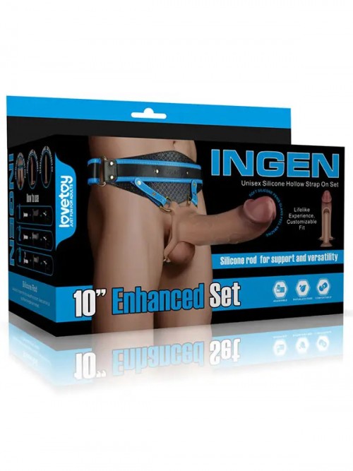 LoveToy Ingen 10” Enhanced Set L/XL/2XL İçi Boş Belden Bağlamalı Penis 23.6cm Ek Resim
