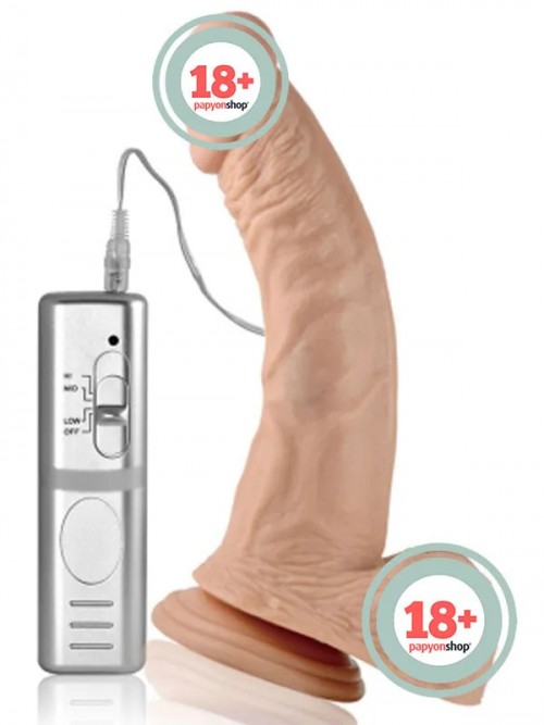LoveToy Real Extreme Eğik Realistik Titreşimli Dildo 22 cm