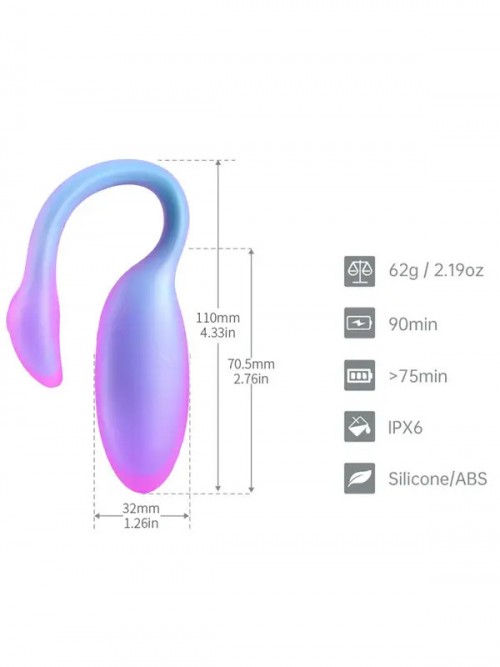Magic Flamingo Max Çiftler için Giyilebilir Telefon Kontrollü Vibratör Mavi 3