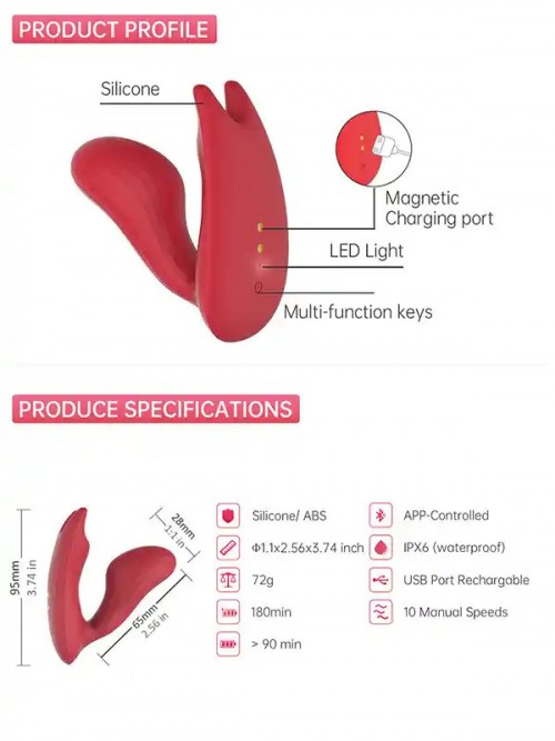 Magic Motion UMI Telefon Kontrollü Çiftler İçin Giyilebilir Vibratör 3
