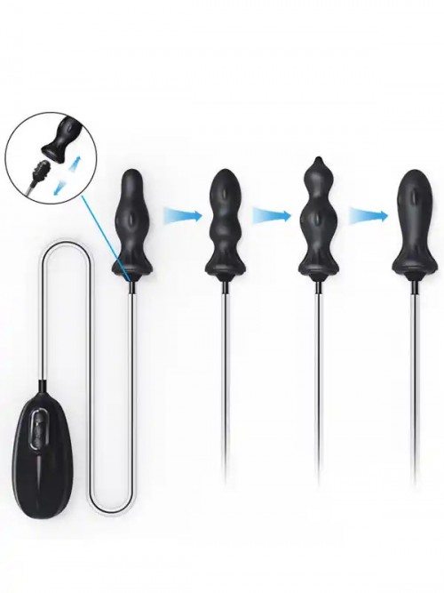 4 Farklı Silikon Plug’lı Şarjlı Titreşimli Şişirilebilir Anal Set Ek Resim