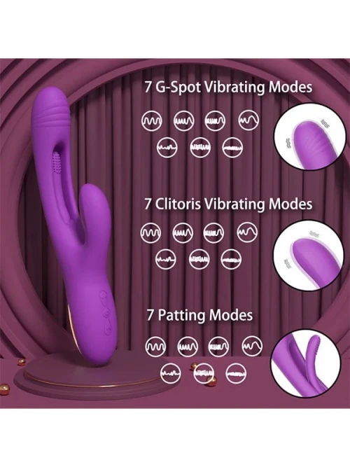 G Spot ve Klitoris Uyarıcılı Okşama Hareketli Şarjlı Rabbit Vibratör 5