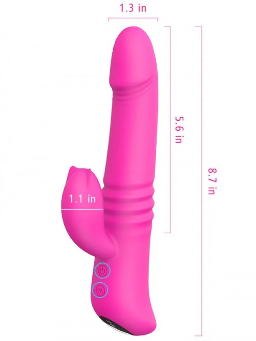 Isıtmalı İleri Geri ve Dönme Hareketli Şarjlı Tavşan Vibratör 22 cm 5