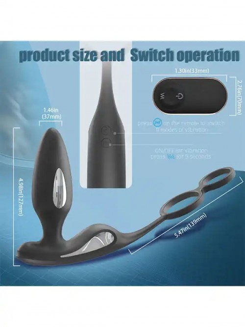 Lava-RCT Penis Halkalı Şarjlı Giyilebilir Anal Vibratör 5