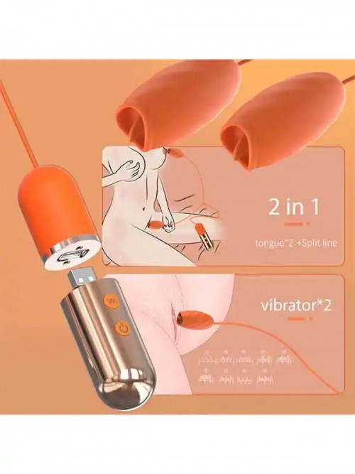 Magic Bean-3 Şarjlı Dil Stimülasyonlu 2’li Titreşim Topları 3