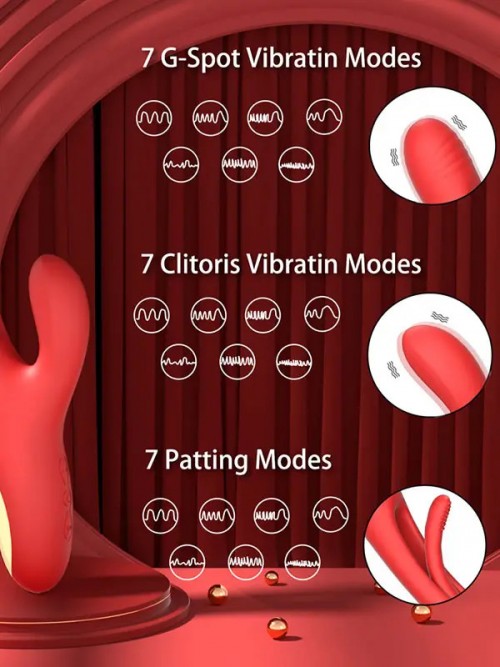 NOXXX Patova G Spot ve Klitoris Uyarıcılı Şarjlı Rabbit Vibratör Ek Resim