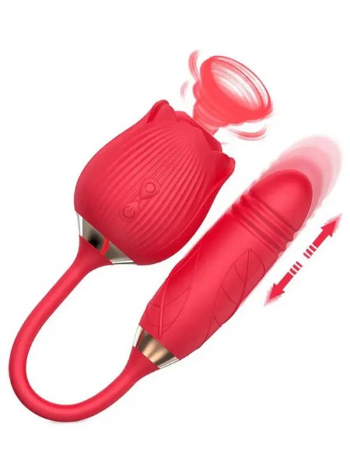 NOXXX Şarjlı Titreşimli İtme Hareketli Rose Sucking Vibratör 3