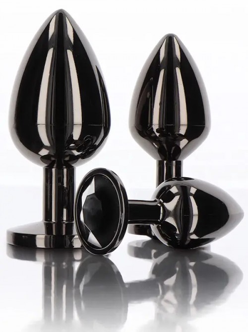 NOXXX Siyah Elmas Mücevherli Alüminyum Anal Fiş Orta 3