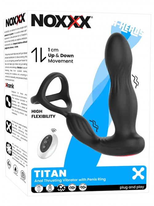 NOXXX Titan İleri Geri Hareketli Penis Halkalı Anal Prostat Vibratörü Ek Resim