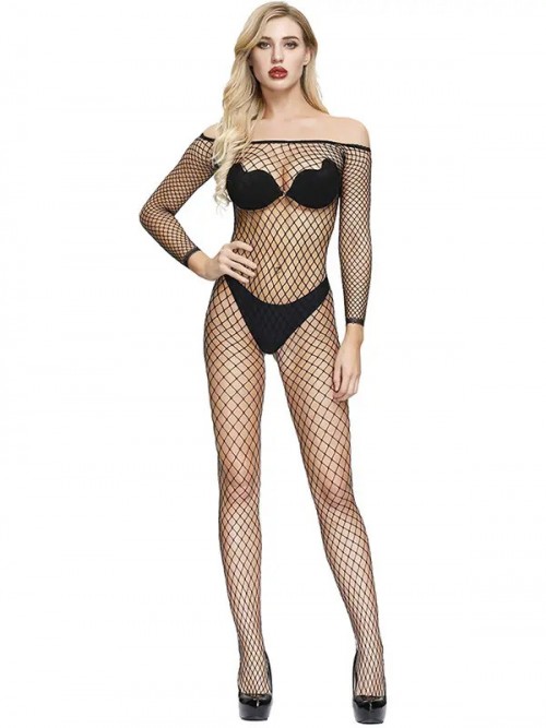 NOXXX Özel Bölgesi Açık Seksi File Vücut Çorabı 4