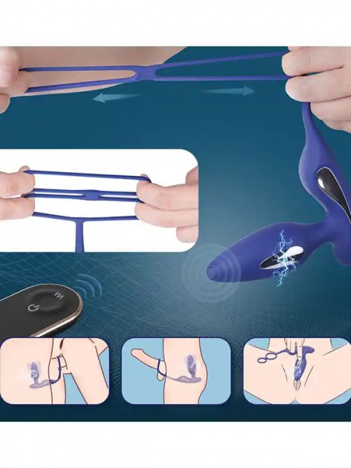 Prostat ve Penis Halkalı Elektro Şok Özellikli Anal Vibratör Ek Resim