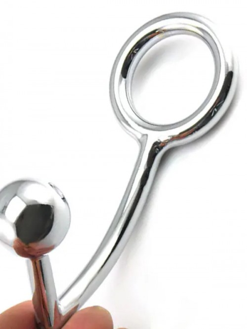 Stainless Steel Penis Halkalı Anal Plug 3