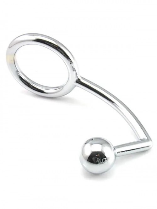 Stainless Steel Penis Halkalı Anal Plug 2