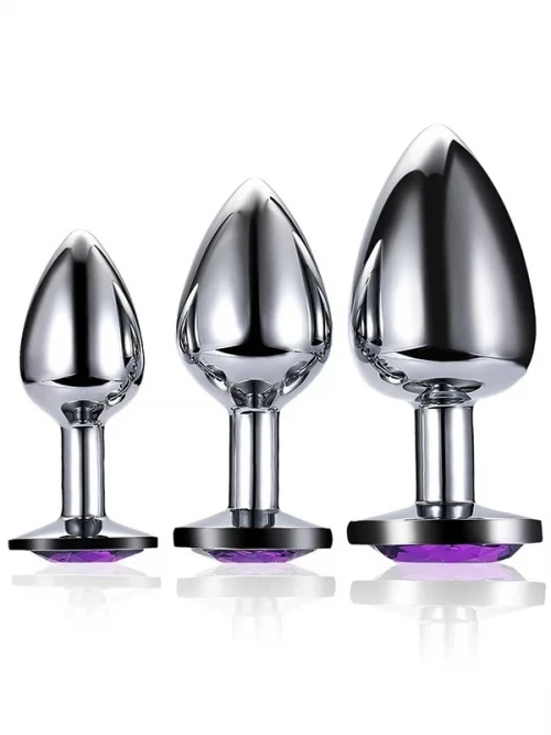 NOXXX Steel Metal Jeweled Butt Plug 3’lü Set 3