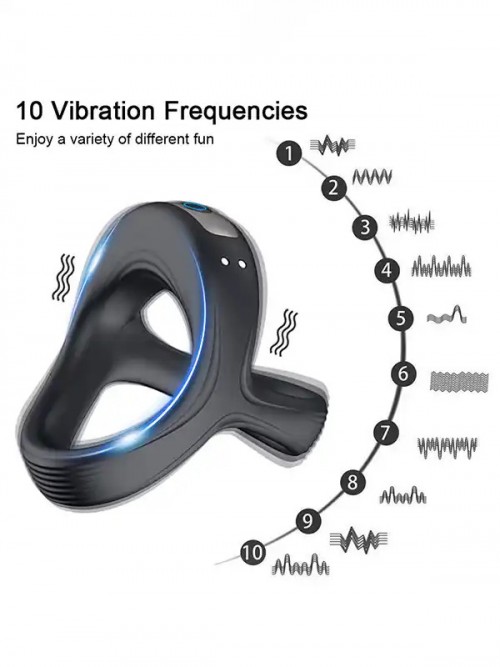 NOXXX Titreşimli Şarjlı 10 Fonksiyonlu Testis ve Penis Halkası Ek Resim