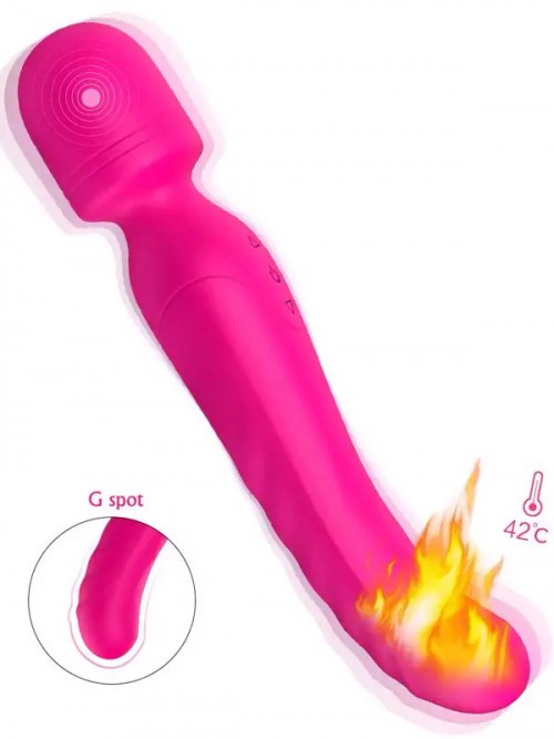 Çift Taraflı Isıtmalı Masaj Wand Vibratör 23 cm