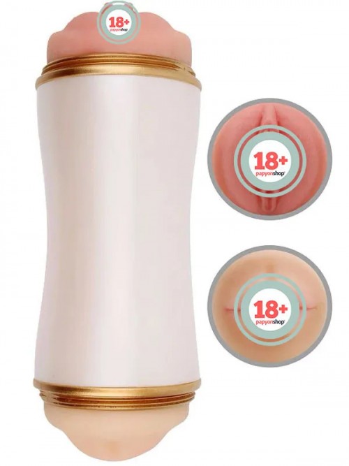 Gerçekçi Oral Vajinal Çift Taraflı Mastürbatör