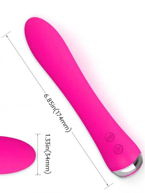 Isıtmalı Güçlü Şarjlı Titreşimli Esnek Silikon Vibratör 17.5 cm 3