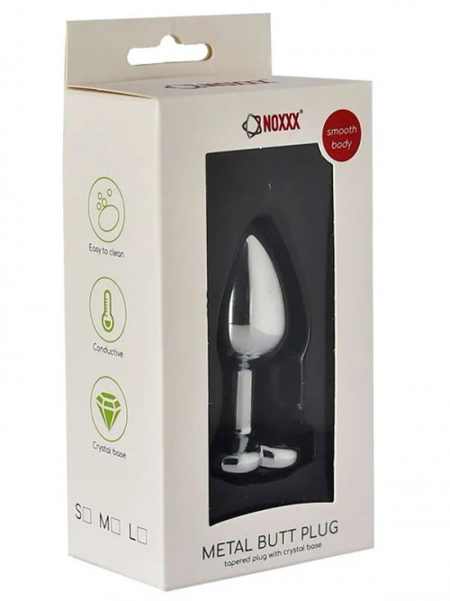 NOXXX Kalp Mücevherli Çelik Anal Plug Orta Boy 2