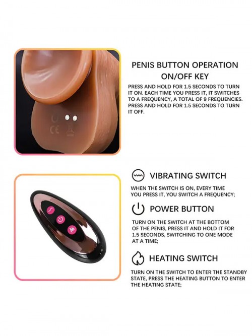 NOXXX Isıtmalı İleri Geri Hareketli Şarjlı Uzaktan Kumandalı Dildo 25cm Ek Resim