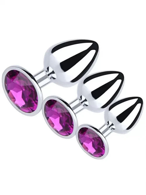 NOXXX Steel Metal Jeweled Butt Plug 3’lü Set