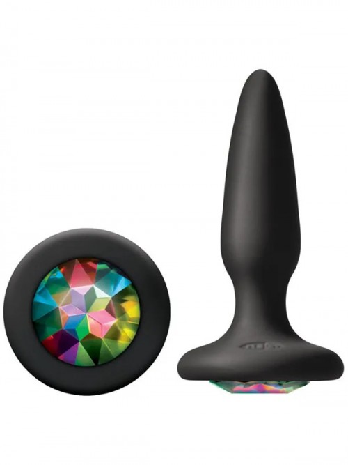 Glams Mini Rainbow Taşlı Silikon Anal Plug 8.5 cm