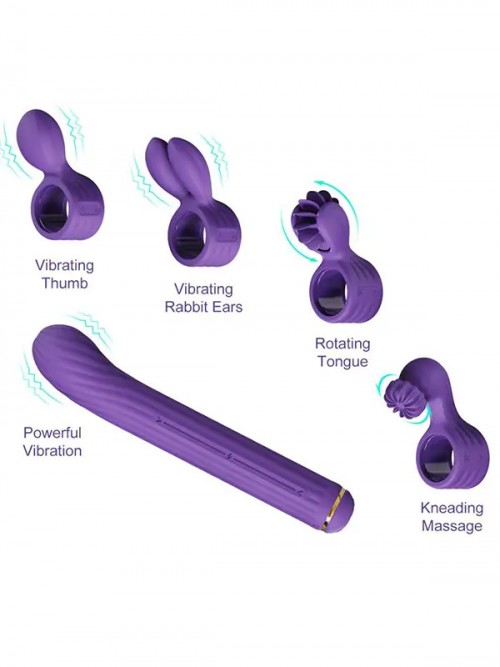 Magic Stick S1 Plus 4 Farklı Başlıklı Çok Fonksiyonlu Vibratör 3