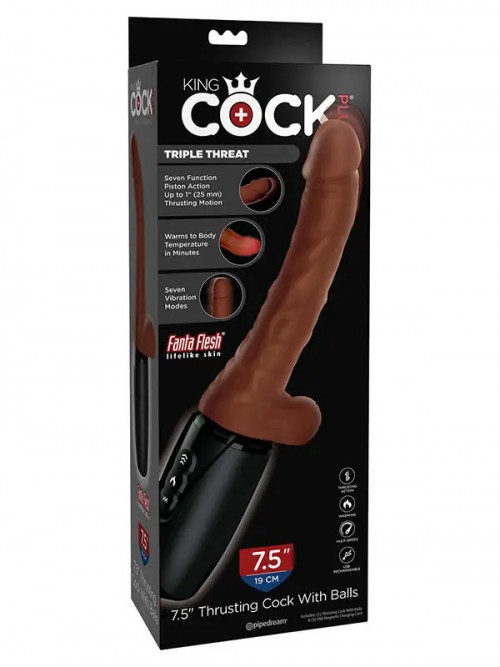 Pipedream King Cock Plus Thrusting İleri Geri Hareketli Isıtmalı Dildo Melez Ek Resim