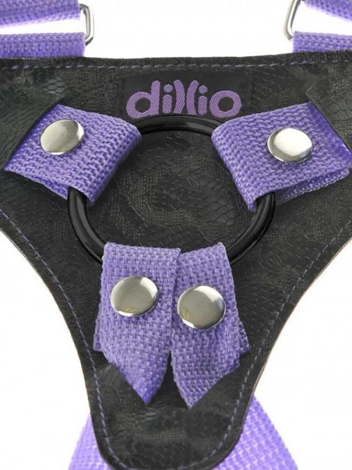 Pipedream Dillio 7″ Strap on Suspender Harness Set Mor 5