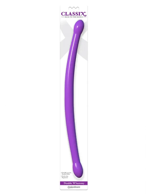 Pipedream Double Whammy 44 Cm Esnek Çift Başlı Silikon Dildo Mor 4