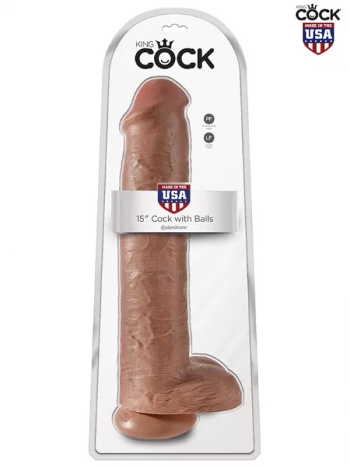Pipedream King Cock 15″ Gerçekçi Dev Dildo 38 cm Karamel 5
