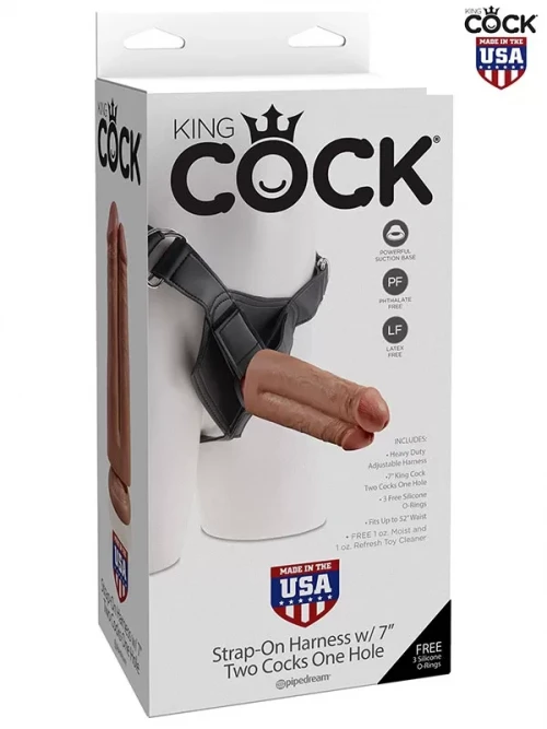 Pipedream King Cock Çift Penisli İçi Dolu Belden Bağlamalı 18 cm 3