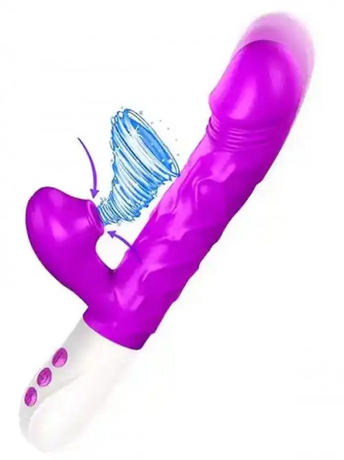 İleri Geri Hareketli Isıtmalı Emme Modlu Şarjlı Rabbit Vibratör