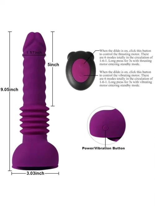 SHEQU Isaiah Thrusting İleri Geri Hareketli Uzaktan Kumandalı Şarjlı Vibratör 6