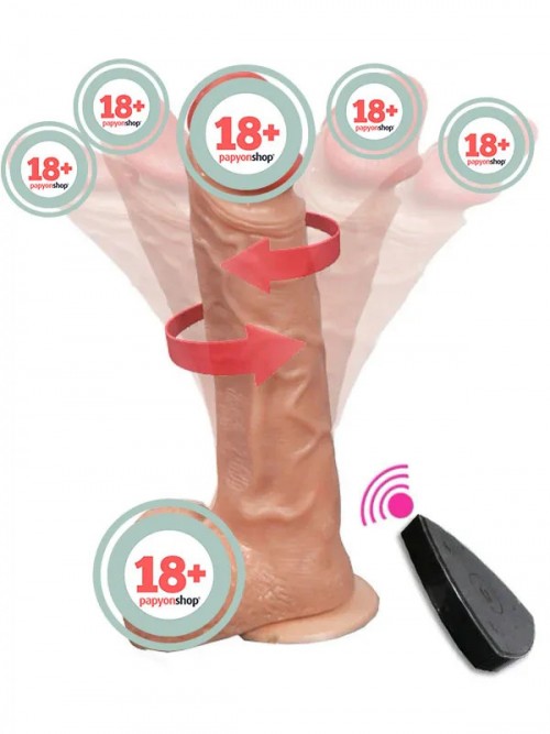 SHEQU Bronte Swaying Uzaktan Kumandalı Şarjlı Döner Başlı Titreşimli Realistik Dildo 20.5 cm