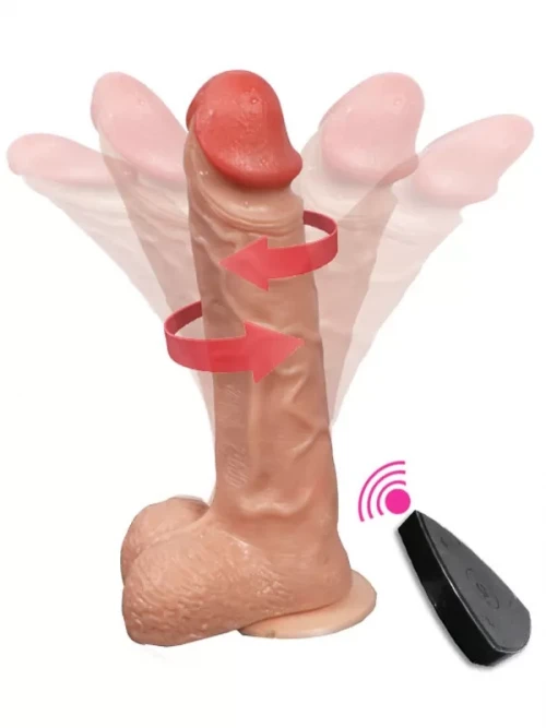 SHEQU Bronte Swaying Uzaktan Kumandalı Şarjlı Döner Başlı Titreşimli Realistik Dildo 20.5 cm 2