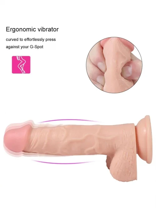 SHEQU Hans Şarjlı Uzaktan Kumandalı Gerçekçi Realistik Dildo 21 cm Ek Resim