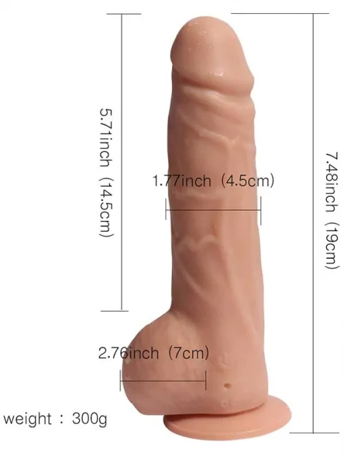 SHEQU Big Detective Şarjlı Uzaktan Kumandalı Titreşimli Realistik Dildo 19 cm 3