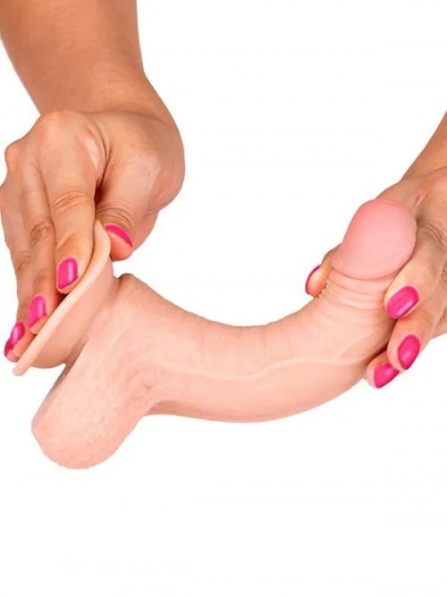 Real Skin 7″ Çift Katmanlı Kayan Derili Gerçekçi Penis 18 cm 5