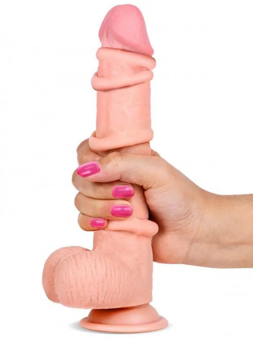 Real Skin 9″ Çift Katmanlı Kayan Derili Gerçekçi Penis 23 cm 3
