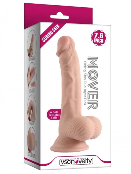 VSCNovelty 7.6″ Çift Katmanlı Kayan Derili Gerçekçi Dildo 19 cm Ek Resim