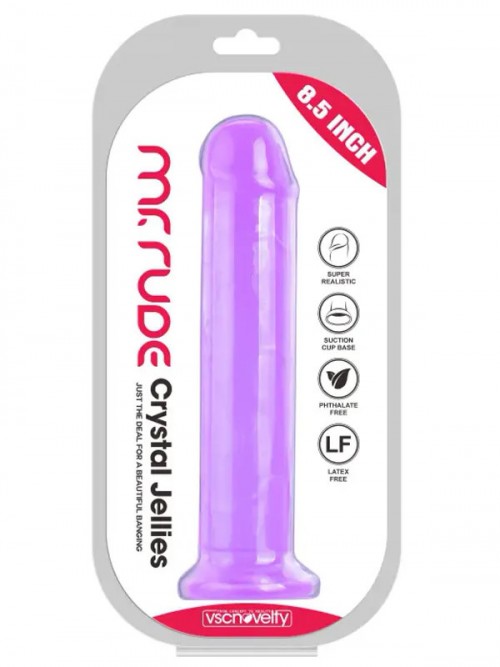 VSCNovelty 8.5″ Mr. Rude Gerçekçi Mor Jel Dildo 21.5 cm 4