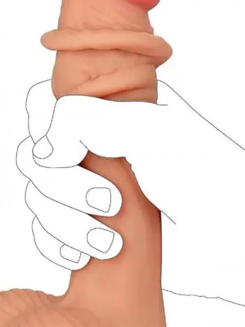 VSCNovelty 9″ Çift Katmanlı Kayan Derili Realistik Penis 23 cm 3